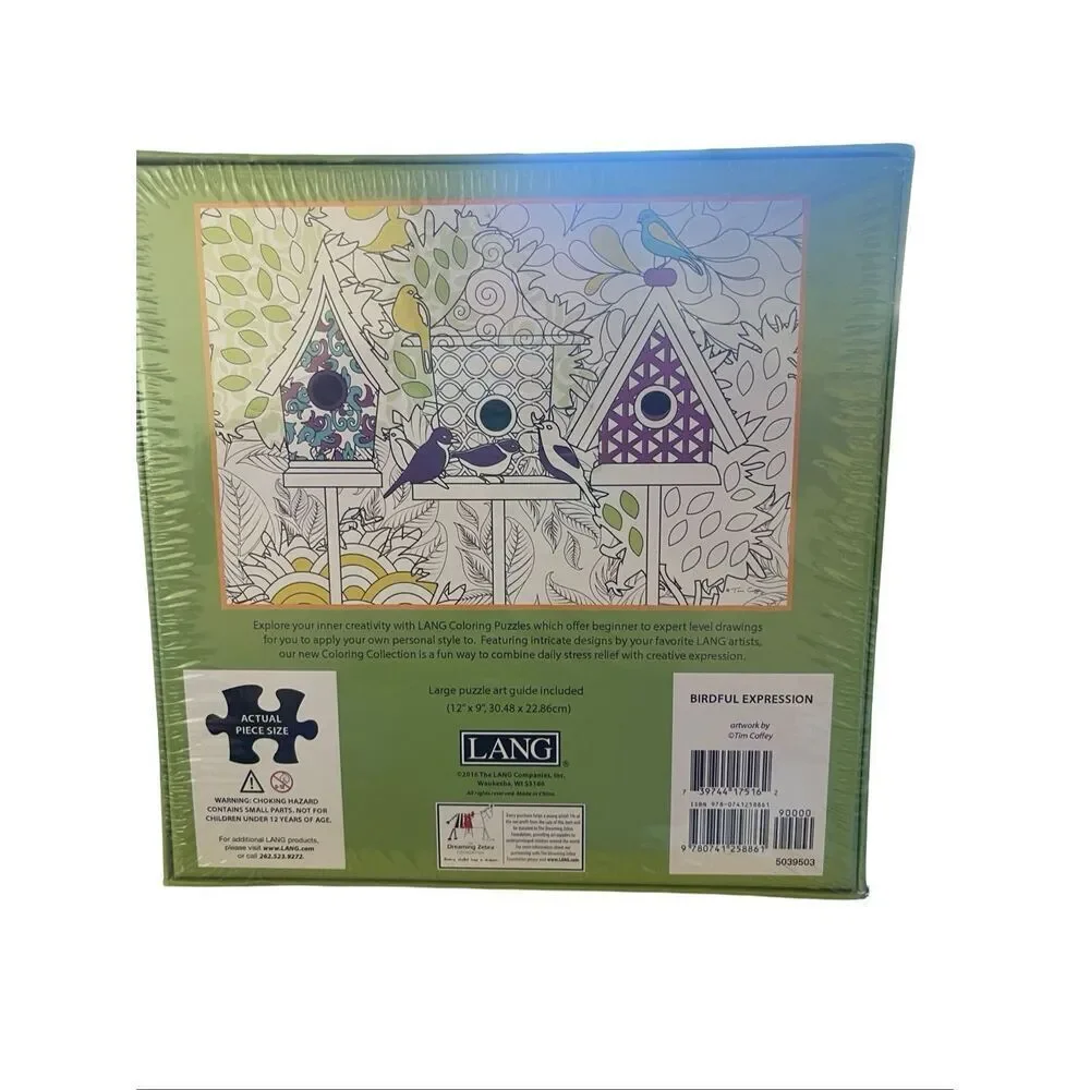 New LANG Birdful Expression 500 Piece Coloring Puzzle